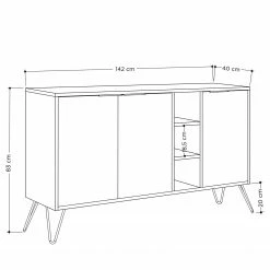Loftscape Sideboard Caceres - Metall - Mocha / Grau 9 Loftscape Sideboard Caceres - Metall - Mocha / Grau -BÜROMÖBEL Verkaufsgeschäft 1000284344 210809 06083400099 SKETCH DETAILS P000000001000284344 sketch