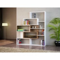 Loftscape Regal Mertyn - Weiß / Walnuss Hell Dekor -BÜROMÖBEL Verkaufsgeschäft 1000284396 210809 06093000185 MOOD DETAILS P000000001000284396 mood