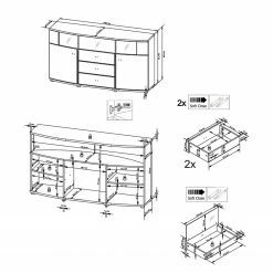Loftscape Sideboard Intento II - Hochglanz Weiß / Anthrazit -BÜROMÖBEL Verkaufsgeschäft 1000288166 210827 12095400018 SKETCH DETAILS P000000001000288166 sketch