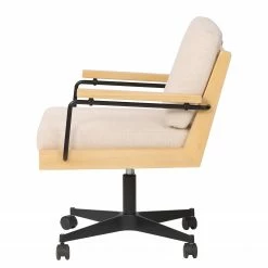 Mørteens Bürostuhl David - Webstoff / Eiche massiv / Stahl - Creme / Eiche / Schwarz -BÜROMÖBEL Verkaufsgeschäft 1000288171 220610 035 DETAILS P000000001000288171