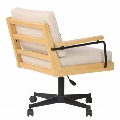 Mørteens Bürostuhl David - Webstoff / Eiche massiv / Stahl - Creme / Eiche / Schwarz -BÜROMÖBEL Verkaufsgeschäft 1000288171 220610 040 DETAILS P000000001000288171