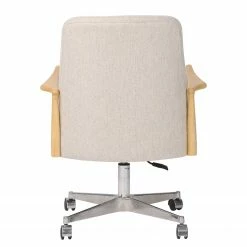 Mørteens Bürostuhl Burns - Webstoff / Eiche massiv / Metall - Creme / Eiche Hell / Silber -BÜROMÖBEL Verkaufsgeschäft 1000288193 220610 045 DETAILS P000000001000288193