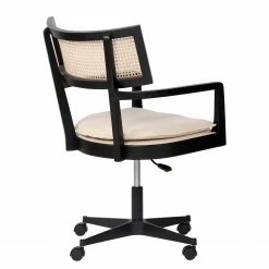 Mørteens Bürostuhl Devon - Webstoff / Esche massiv / Rattan - Creme / Esche Schwarz / Schwarz -BÜROMÖBEL Verkaufsgeschäft 1000288194 220610 040 DETAILS P000000001000288194