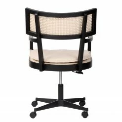 Mørteens Bürostuhl Devon - Webstoff / Esche massiv / Rattan - Creme / Esche Schwarz / Schwarz -BÜROMÖBEL Verkaufsgeschäft 1000288194 220610 045 DETAILS P000000001000288194