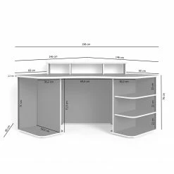 Furnitive Eckschreibtisch Crosswoods I - Anthrazit / Weiß -BÜROMÖBEL Verkaufsgeschäft 1000288195 210827 12165100006 SKETCH DETAILS P000000001000288195 sketch
