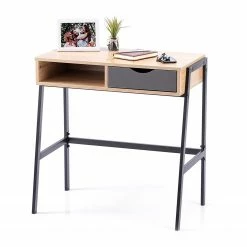 FLHF Schreibtisch Ins - Eiche Dekor / Schwarz -BÜROMÖBEL Verkaufsgeschäft 1000289010 210902 09120300230 DETAILS P000000001000289010