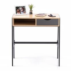 FLHF Schreibtisch Ins - Eiche Dekor / Schwarz -BÜROMÖBEL Verkaufsgeschäft 1000289010 210902 09120300234 DETAILS P000000001000289010