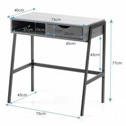 FLHF Schreibtisch Ins - Eiche Dekor / Schwarz -BÜROMÖBEL Verkaufsgeschäft 1000289010 210902 09120300236 SKETCH DETAILS P000000001000289010 sketch