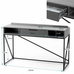 FLHF Schreibtisch Del - Eiche Dekor / Weiß -BÜROMÖBEL Verkaufsgeschäft 1000289023 210902 09120600316 SKETCH DETAILS P000000001000289023 sketch