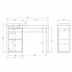 Temahome Schreibtisch Detroit - Wabenplatte - Beton Dekor / Schwarz 17 Temahome Schreibtisch Detroit - Wabenplatte - Beton Dekor / Schwarz -BÜROMÖBEL Verkaufsgeschäft 1000289237 210902 12454800009 SKETCH DETAILS P000000001000289237 sketch