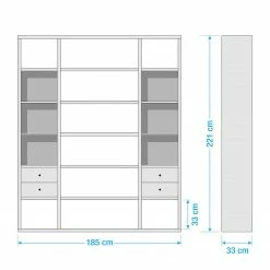 Fredriks Aktenregal-Kombination Emporio VI - Hochglanz Weiß -BÜROMÖBEL Verkaufsgeschäft 1000289373 211012 154209000547 SKETCH DETAILS P000000001000289373 sketch
