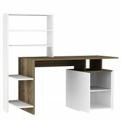 Fredriks Schreibtisch-Kombination Milli - Walnuss Dekor / Weiß -BÜROMÖBEL Verkaufsgeschäft 1000289488 210908 14360600015 DETAILS P000000001000289488