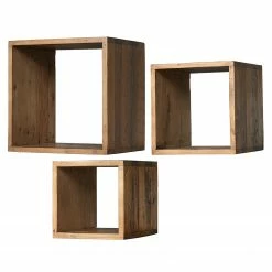 Ars manufacti Wandregal Tamati II (3er-Set) - Pinie massiv