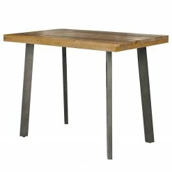 Ars manufacti Schreibtisch Tamati II - Pinie massiv / Edelstahl - Pinie / Schwarz