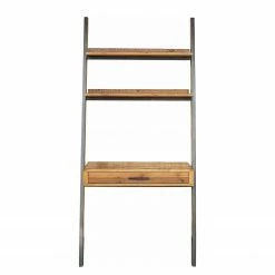 Ars manufacti Wandschreibtisch Tamati - Pinie massiv / Edelstahl - Pinie / Schwarz -BÜROMÖBEL Verkaufsgeschäft 1000291189 220610 035 DETAILS P000000001000291189