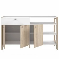 Fredriks Büroset Holvik (3-teilig) - Eiche Sonoma Dekor / Weiß -BÜROMÖBEL Verkaufsgeschäft 1000292005 211006 141006000130 DETAILS P000000001000292005