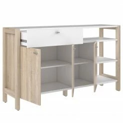 Fredriks Büroset Holvik (3-teilig) - Eiche Sonoma Dekor / Weiß -BÜROMÖBEL Verkaufsgeschäft 1000292005 211006 14100600140 DETAILS P000000001000292005