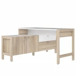 Fredriks Büroset Holvik (3-teilig) - Eiche Sonoma Dekor / Weiß -BÜROMÖBEL Verkaufsgeschäft 1000292005 211006 14100600162 DETAILS P000000001000292005