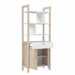 Fredriks Büroset Holvik (3-teilig) - Eiche Sonoma Dekor / Weiß -BÜROMÖBEL Verkaufsgeschäft 1000292005 211006 14100700207 DETAILS P000000001000292005