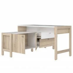 Fredriks Büroset Holvik (4-teilig) - Eiche Sonoma Dekor / Weiß -BÜROMÖBEL Verkaufsgeschäft 1000292006 211006 14100800195 DETAILS P000000001000292006