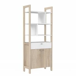 Fredriks Büroset Holvik (4-teilig) - Eiche Sonoma Dekor / Weiß -BÜROMÖBEL Verkaufsgeschäft 1000292006 211006 14100800230 DETAILS P000000001000292006