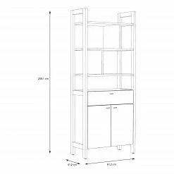 Fredriks Büroset Holvik (4-teilig) - Eiche Sonoma Dekor / Weiß -BÜROMÖBEL Verkaufsgeschäft 1000292006 211006 14100800629 SKETCH DETAILS P000000001000292006 sketch
