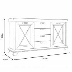 Ridgevalley Sideboard Kimbark II - Pinie Weiß Dekor -BÜROMÖBEL Verkaufsgeschäft 1000295071 210924 143048000576 SKETCH DETAILS P000000001000295071 sketch