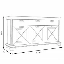 Ridgevalley Sideboard Kimbark I - Pinie Weiß Dekor -BÜROMÖBEL Verkaufsgeschäft 1000295076 211125 1448520000507 SKETCH DETAILS P000000001000295076 sketch