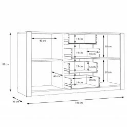 Loftscape Sideboard Truth - Eiche Sonoma Dekor -BÜROMÖBEL Verkaufsgeschäft 1000295089 211125 144855000580 SKETCH DETAILS P000000001000295089 sketch