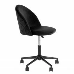 Red Living Bürodrehstuhl Varby - Samt / Stahl - Schwarz -BÜROMÖBEL Verkaufsgeschäft 1000299420 211012 13445500177 DETAILS P000000001000299420