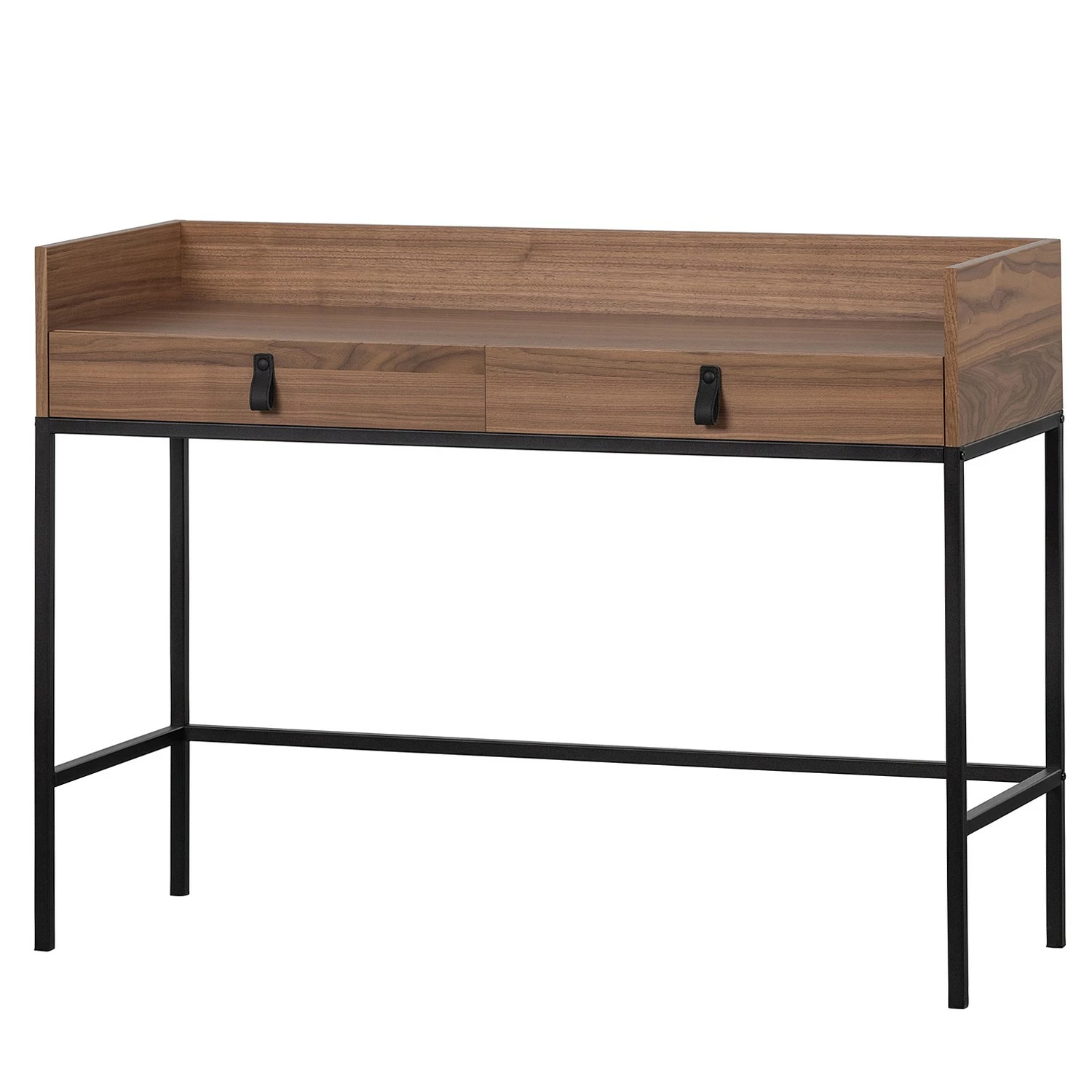 Fredriks Schreibtisch Boonton - Echtholz furniert / Metall - Walnuss / Schwarz 3 Fredriks Schreibtisch Boonton - Echtholz furniert / Metall - Walnuss / Schwarz