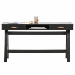 Fredriks Schreibtisch Dural - Kiefer massiv - Schwarz / Vintage Braun -BÜROMÖBEL Verkaufsgeschäft 1000299506 211011 084544000122 DETAILS P000000001000299506