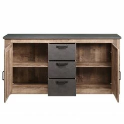 Trendteam Sideboard Georgia - Dunkelgrau / Eiche Rustikal Dekor -BÜROMÖBEL Verkaufsgeschäft 1000300860 211015 12545200147 DETAILS P000000001000300860