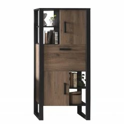 Red Living Regal Norddal II - Nussbaum Dekor / Schwarz -BÜROMÖBEL Verkaufsgeschäft 1000304808 211027 10494600099 DETAILS P000000001000304808