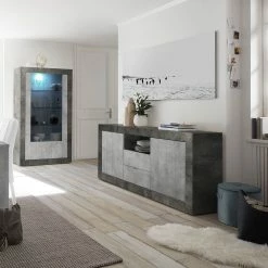 LC Spa Sideboard Urbino I - Hellgrau / Dunkelgrau -BÜROMÖBEL Verkaufsgeschäft 1000306556 211122 15085300051 MOOD DETAILS P000000001000306556 mood