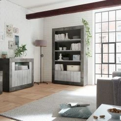 LC Spa Regal Urbino - Hellgrau / Dunkelgrau -BÜROMÖBEL Verkaufsgeschäft 1000306563 211122 150851000044 DETAILS P000000001000306563