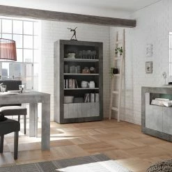 LC Spa Regal Urbino - Hellgrau / Dunkelgrau -BÜROMÖBEL Verkaufsgeschäft 1000306563 211122 150851000045 DETAILS P000000001000306563