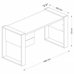Red Living Schreibtisch Bellac - Weiß -BÜROMÖBEL Verkaufsgeschäft 1000306567 211115 1349390000509 SKETCH DETAILS P000000001000306567 sketch