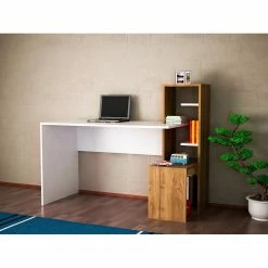 Loftscape Schreibtisch-Kombination Jurien - Weiß / Walnuss Dekor -BÜROMÖBEL Verkaufsgeschäft 1000306573 211115 13500100065 MOOD DETAILS P000000001000306573 mood