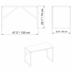 Red Living Schreibtisch Hartney - Eiche Dekor / Weiß -BÜROMÖBEL Verkaufsgeschäft 1000306615 211115 13510700648 SKETCH DETAILS P000000001000306615 sketch