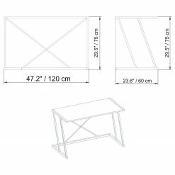 Red Living Schreibtisch Emmett - Weiß -BÜROMÖBEL Verkaufsgeschäft 1000306635 211115 13530100815 SKETCH DETAILS P000000001000306635 sketch