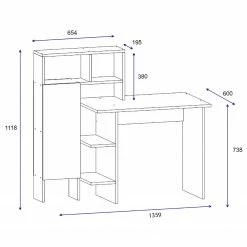 Loftscape Schreibtisch-Kombination Jarred - Weiß -BÜROMÖBEL Verkaufsgeschäft 1000306662 211115 13534200870 SKETCH DETAILS P000000001000306662 sketch