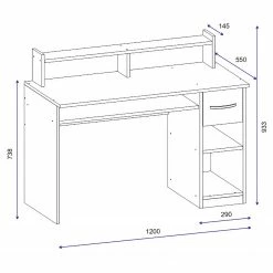 Loftscape Schreibtisch Jens - Schwarz / Silber -BÜROMÖBEL Verkaufsgeschäft 1000306666 211115 13551000991 SKETCH DETAILS P000000001000306666 sketch