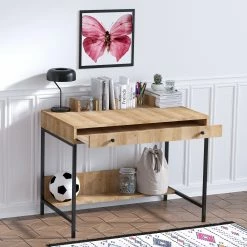 Red Living Schreibtisch Dabney - Eiche Dekor / Schwarz -BÜROMÖBEL Verkaufsgeschäft 1000306671 211115 13564200642 MOOD DETAILS P000000001000306671 mood