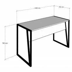 Red Living Schreibtisch Laurel - Weiß -BÜROMÖBEL Verkaufsgeschäft 1000306673 211115 135608001071 SKETCH DETAILS P000000001000306673 sketch