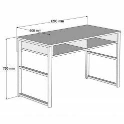 Red Living Schreibtisch Largo - Walnuss Dekor / Schwarz -BÜROMÖBEL Verkaufsgeschäft 1000306699 211115 135720001171 SKETCH DETAILS P000000001000306699 sketch