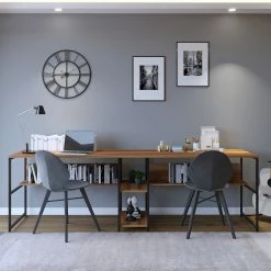 Red Living Doppelschreibtisch Collinee III - Walnuss Dekor / Schwarz -BÜROMÖBEL Verkaufsgeschäft 1000306707 211115 13571400683 MOOD DETAILS P000000001000306707 mood