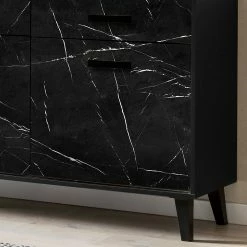 Jack & Alice Sideboard Fintel I - Marmor Schwarz Dekor / Schwarz -BÜROMÖBEL Verkaufsgeschäft 1000307050 211110 08234500082 DETAILS P000000001000307050