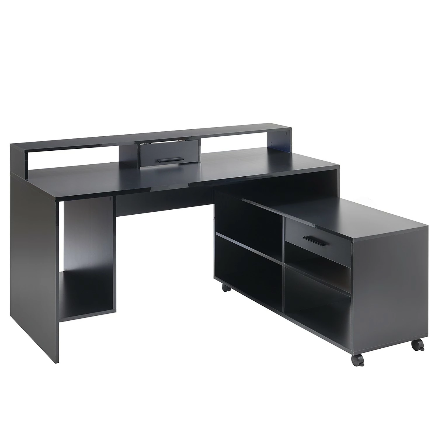 Fredriks Schreibtisch-Kombination Halling - (LED-Beleuchtung) - Schwarz 3 Fredriks Schreibtisch-Kombination Halling - (LED-Beleuchtung) - Schwarz