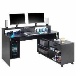 Fredriks Schreibtisch-Kombination Halling - (LED-Beleuchtung) - Schwarz 24 Fredriks Schreibtisch-Kombination Halling - (LED-Beleuchtung) - Schwarz -BÜROMÖBEL Verkaufsgeschäft 1000307854 211123 17265100048 DETAILS P000000001000307854